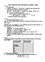 Đề cương ôn tập giữa học kì I môn Tiếng Anh Lớp 8